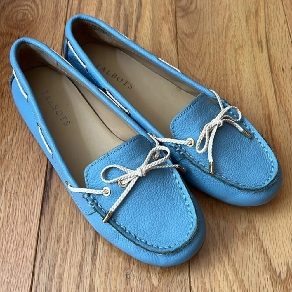 New Talbots leather blue driving loafers 6.5​ - Picture 2 of 9